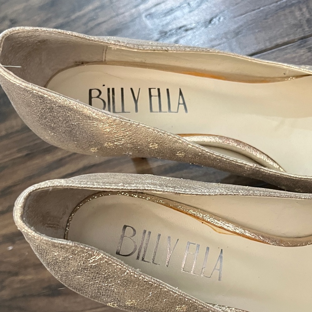 Billy Ella Anthropologie Gold Embroidered Star Heels - Picture 2 of 10